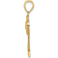 14K Yellow Gold Barbados Palm Tree Pendant - Polished Finish by Oro Pregiato