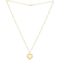14K Yellow Gold Baroque Heart Pendant Necklace with Polished Finish - 18" Chain by Orozza Fine Jewelry