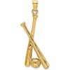 14K Yellow Gold Baseball Bats and Ball Charm - 33.2mm by Oro Pregiato