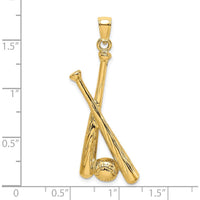 14K Yellow Gold Baseball Bats and Ball Charm - 33.2mm by Oro Pregiato