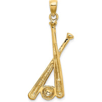 14K Yellow Gold Baseball Bats and Ball Charm - 33.2mm by Oro Pregiato