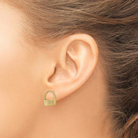 14K Yellow Gold Basket Flat Back Post Earrings by 0