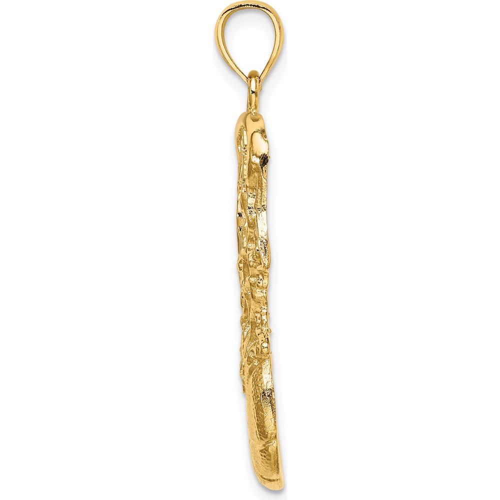 14K Yellow Gold Basketball and Net Pendant - 28.9mm Length by Oro Pregiato