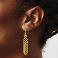 14K Yellow Gold Bead Chain Drop Earrings - 55mm Length by 0