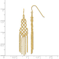 14K Yellow Gold Bead Chain Drop Earrings - 55mm Length by 0