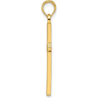 14K Yellow Gold Beaded and Polished Fancy Cross Pendant - 32.24mm Length by Oro Pregiato