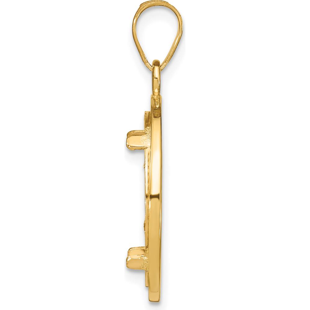 14K Yellow Gold Beaded Coin Bezel Pendant for 1/10 oz. American Eagle Coin - 28.3mm Length by Numis Coin Jewelry