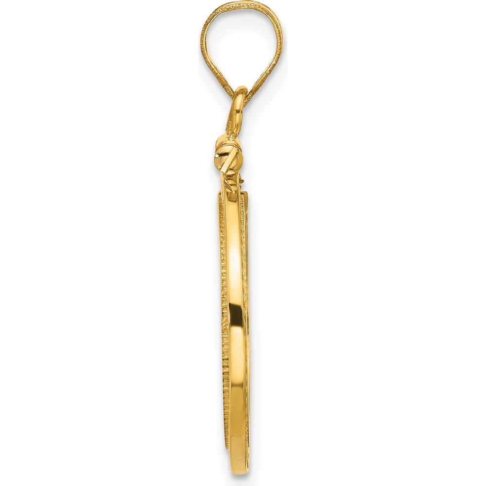 14K Yellow Gold Beaded Coin Bezel Pendant with Screw Top - Holds 1/10 oz. American Eagle Coin by Numis Coin Jewelry