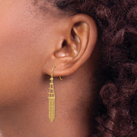 14K Yellow Gold Beaded Drop Earrings with Polished Finish - 50mm Length by 0