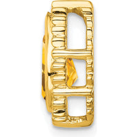 14K Yellow Gold Beaded Edge Pear Citrine Chain Slide - 1.5 Carat Total Citrine Weight by Lumare Gioia