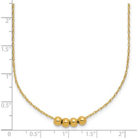 14K Yellow Gold Beaded Necklace with 4mm Hollow Beads - 18-inch Length by Oro Pregiato