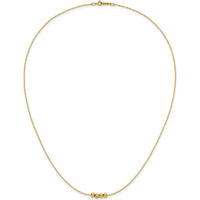 14K Yellow Gold Beaded Necklace with 4mm Hollow Beads - 18-inch Length by Oro Pregiato