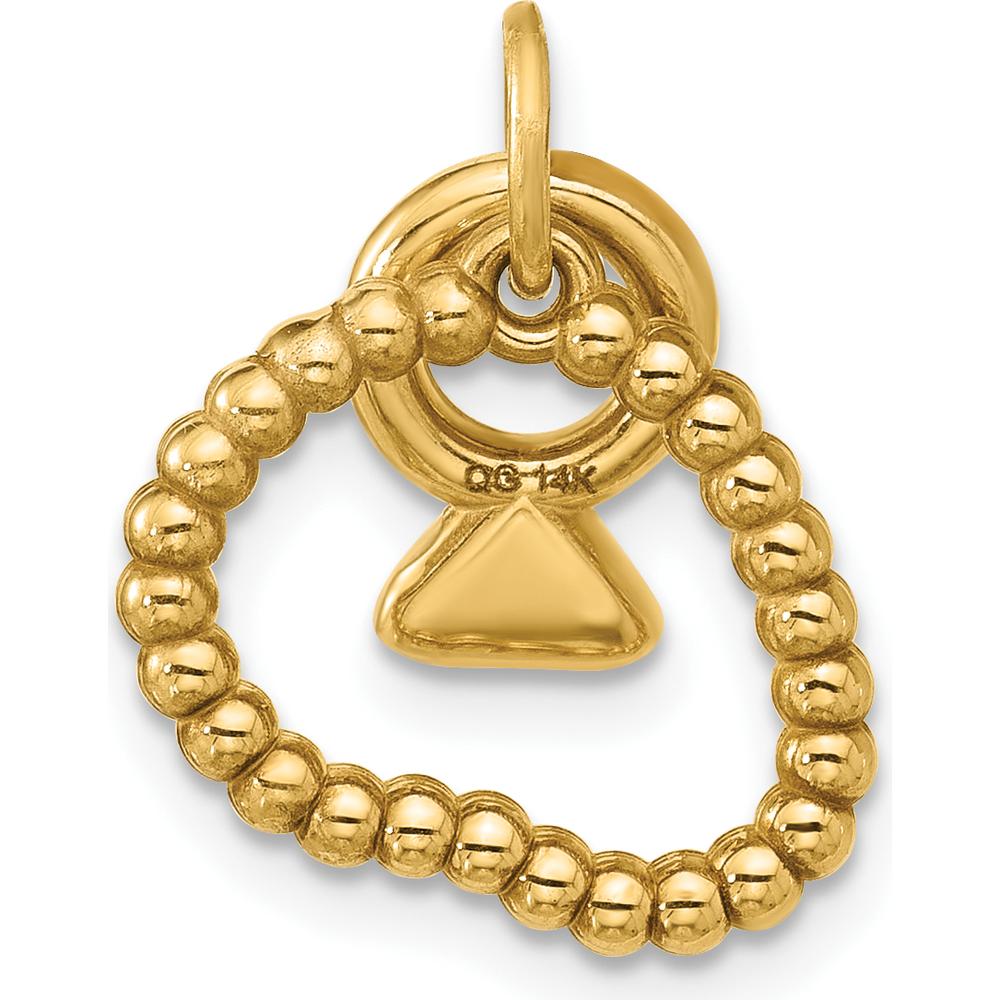 14K Yellow Gold Beaded Pendant Necklace with Mini Enameled Geometric Charm by Oro Pregiato