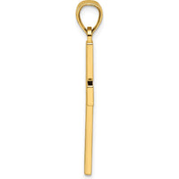 14K Yellow Gold Beaded Polished Double Cross Pendant with Textured Back - 36.33mm by Oro Pregiato
