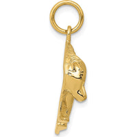 14K Yellow Gold Bear Charm Pendant with Textured Finish - Nature-Inspired Symbol of Strength