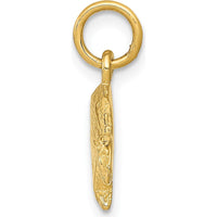 14K Yellow Gold Beaver Charm Pendant with Textured Finish - 16mm Length