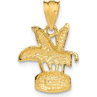14K Yellow Gold Bee on HONEY Jar Pendant with Textured Finish by Oro Pregiato