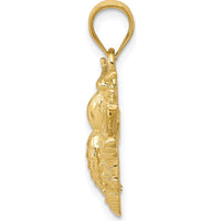 14K Yellow Gold Bee Pendant - Solid Open Back Design, 24mm Length by Oro Pregiato
