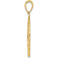 14K Yellow Gold Bermuda Palm Tree Round Charm Pendant - Tropical Themed Design by Oro Pregiato