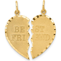 14K Yellow Gold Best Friend Diamond-Cut Charm Set - Polished & Brushed Finish by Oro Pregiato
