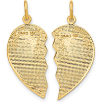 14K Yellow Gold Best Friend Diamond-Cut Charm Set - Polished & Brushed Finish by Oro Pregiato