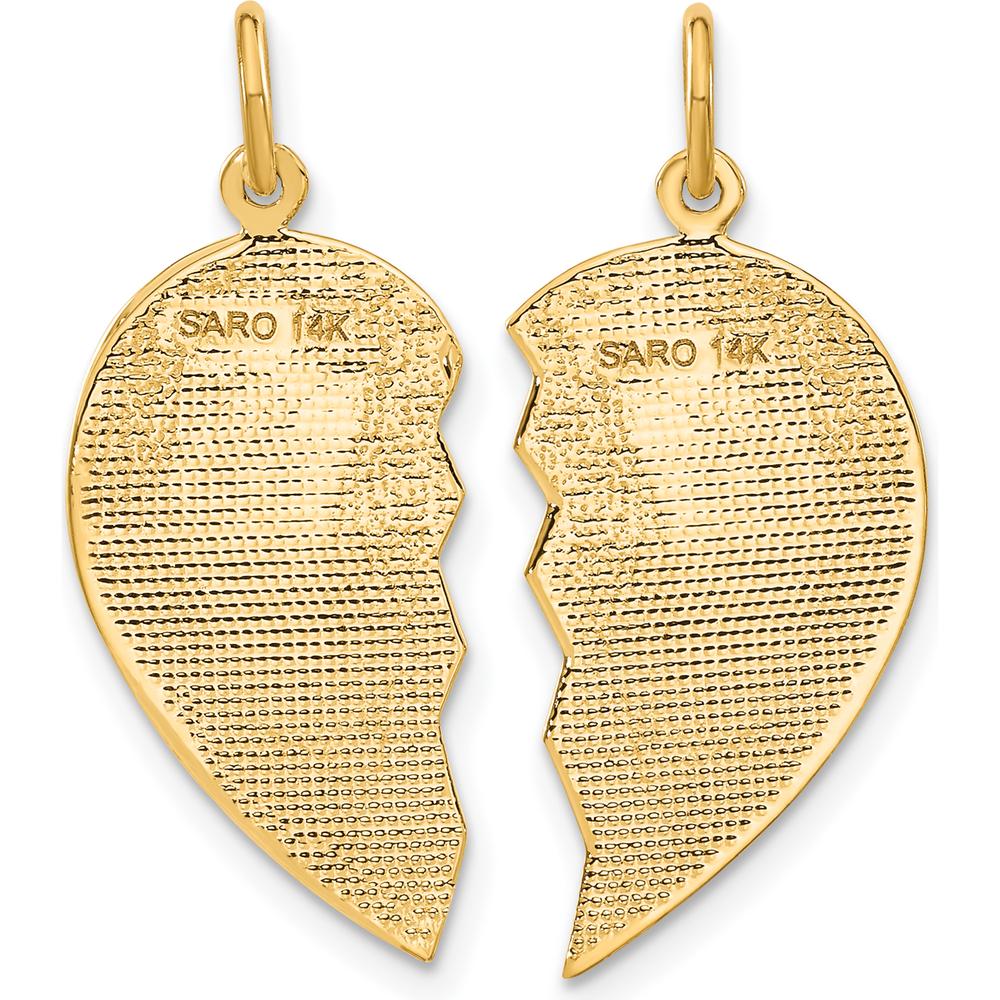14K Yellow Gold Best Friend Diamond-Cut Charm Set - Polished & Brushed Finish by Oro Pregiato