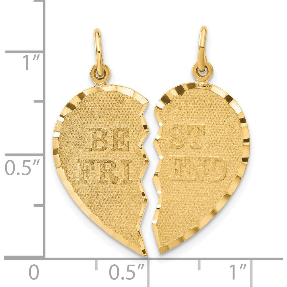 14K Yellow Gold Best Friend Diamond-Cut Charm Set - Polished & Brushed Finish by Oro Pregiato