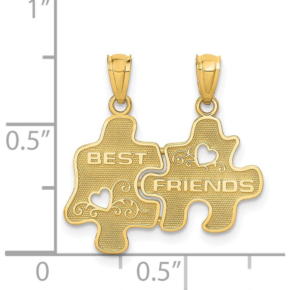 14K Yellow Gold Best Friends Puzzle Charm Set - Sentimental Friendship Jewelry by Oro Pregiato