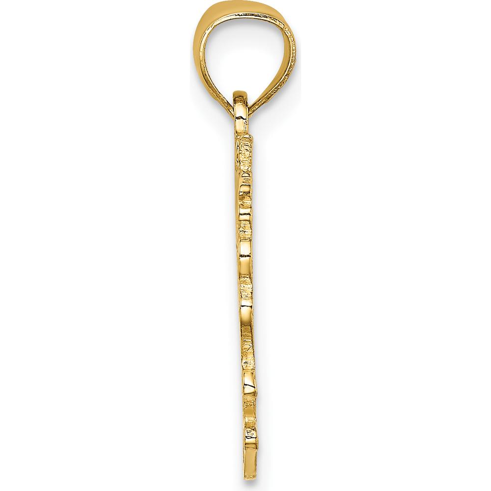 14K Yellow Gold "Best Mom" Charm Pendant - Polished Finish, Solid Gold by Oro Pregiato