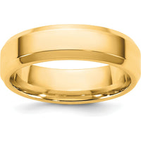 14K Yellow Gold Bevel Edge Comfort Fit Band - 5.5mm Width by Luciano & Cie