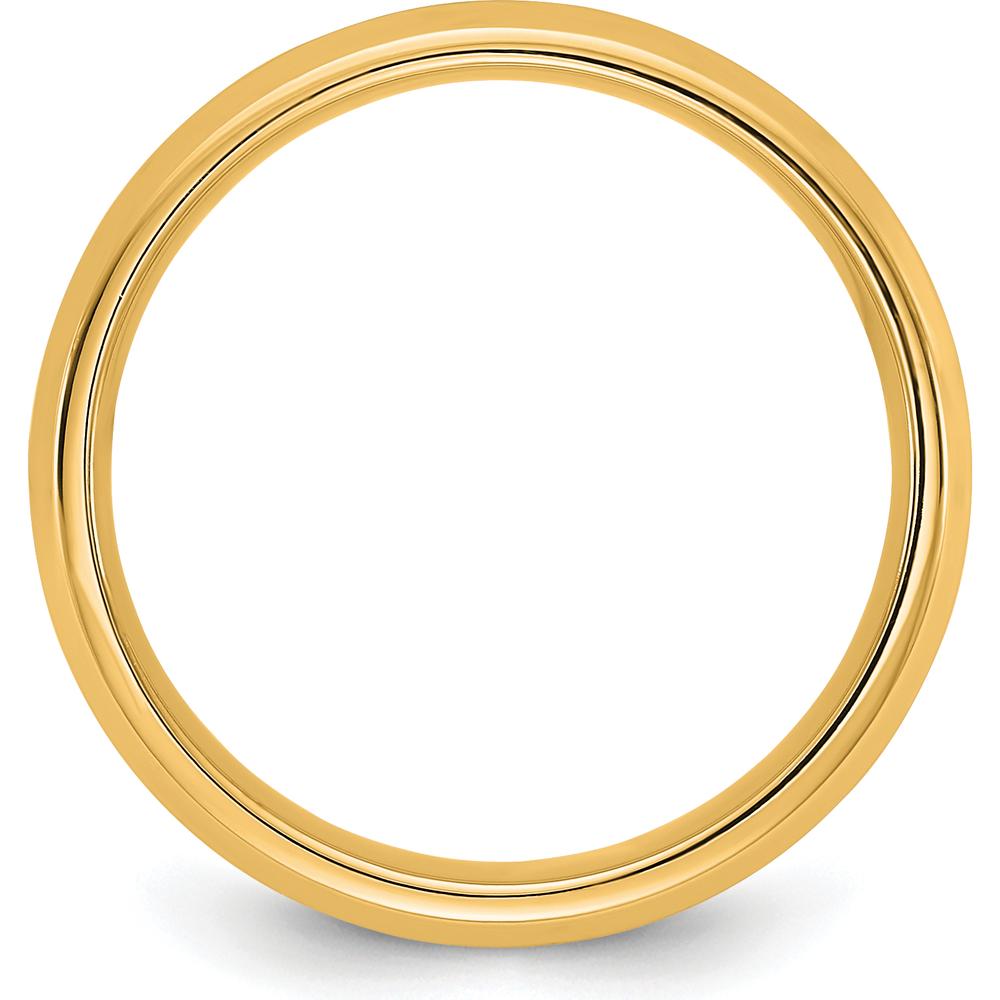 14K Yellow Gold Bevel Edge Comfort Fit Band - 5.5mm Width by Luciano & Cie