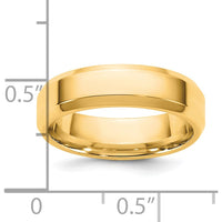 14K Yellow Gold Bevel Edge Comfort Fit Band - 5.5mm Width by Luciano & Cie