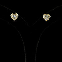 14K Yellow Gold Bezel-Prong Heart Cut Lab Diamond Stud Earrings - 3.08 Carat Total Weight with E-F VS1 Diamonds - Covaloro Fine Jewelry