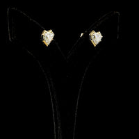 14K Yellow Gold Bezel-Prong Heart Cut Lab Diamond Stud Earrings - 3.08 Carat Total Weight with E-F VS1 Diamonds - Covaloro Fine Jewelry