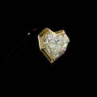 14K Yellow Gold Bezel-Prong Heart Cut Lab Diamond Stud Earrings - 3.08 Carat Total Weight with E-F VS1 Diamonds - Covaloro Fine Jewelry