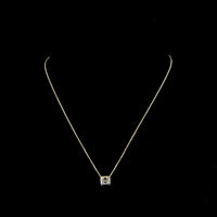 14K Yellow Gold Bezel Set Asscher Cut Lab Diamond Solitaire Pendant - D VVS2 1.00 Carat Total Weight - Covaloro Fine Jewelry