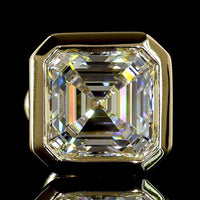 14K Yellow Gold Bezel Set Asscher Cut Lab Diamond Stud Earrings - 2.50 Carats Total Diamond Weight (E-F Color, VVS1 Clarity, IGI Certified) - Covaloro Fine Jewelry