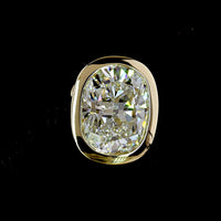 14K Yellow Gold Bezel Set Cushion Brilliant Cut Lab Diamond Stud Earrings - 5.06 Carats Total Diamond Weight - Covaloro Fine Jewelry