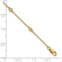 14K Yellow Gold Bezel-Set Diamond Station Bracelet - 1/10 Carat Total Diamond Weight by Oro Pregiato