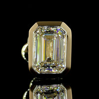 14K Yellow Gold Bezel Set Emerald Cut Lab Diamond Stud Earrings - 1.59 Carat Total Weight (D VVS2, IGI Certified) - Covaloro Fine Jewelry