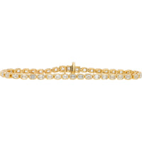 14K Yellow Gold Bezel Set Emerald Cut Lab Grown Diamond Tennis Bracelet - 5.00 Carat Total Diamond Weight