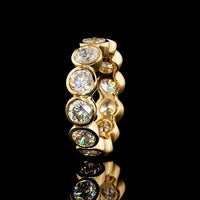 14K Yellow Gold Bezel-Set Eternity Band with 12 Round Brilliant Cut Lab Diamonds - 5.02 Total Carat Weight, E-F Color, VS1 Clarity - Covaloro Fine Jewelry