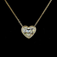 14K Yellow Gold Bezel Set Heart Shaped Lab Diamond Solitaire Pendant - 2.00 Carat Total Weight, E-F Color, VS1 Clarity - Covaloro Fine Jewelry