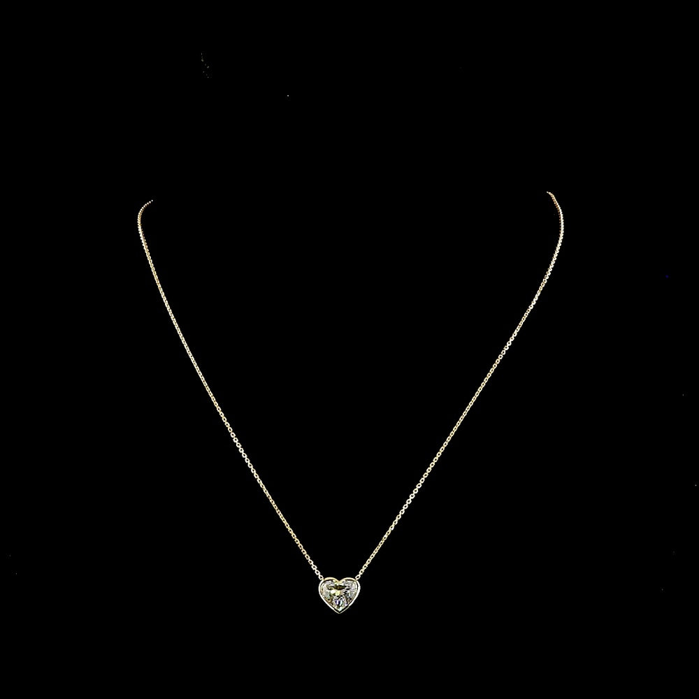 14K Yellow Gold Bezel Set Heart Shaped Lab Diamond Solitaire Pendant - 2.00 Carat Total Weight, E-F Color, VS1 Clarity - Covaloro Fine Jewelry