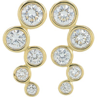 14K Yellow Gold Bezel - Set Lab Grown Diamond Earrings - 1.25 Carat Total Diamond Weight