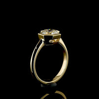 14K Yellow Gold Bezel Set Octagon Cut Lab Diamond Solitaire Ring - 2.05 Carats E-F VS1 - Covaloro Fine Jewelry