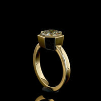 14K Yellow Gold Bezel Set Octagon Cut Lab Diamond Solitaire Ring - 3.33 Carat E-F VVS2 IGI Certified - Covaloro Fine Jewelry