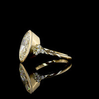 14K Yellow Gold Bezel Set Oval Lab Diamond Ring - 5.03 Carat Center with Accent Diamonds - 5.21 Total Carat Weight - Covaloro Fine Jewelry