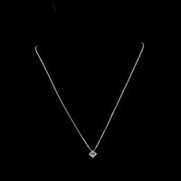 14K Yellow Gold Bezel Set Princess Cut Lab Diamond Solitaire Pendant - 0.51 Carat Total Weight E-F VS1 - Covaloro Fine Jewelry
