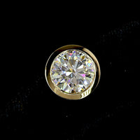 14K Yellow Gold Bezel Set Round Brilliant Cut Lab Diamond Stud Earrings - F VVS2 IGI Certified - 6.55 Carat Total Weight - Covaloro Fine Jewelry